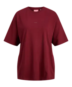 Andrea loose logo tee vinrød