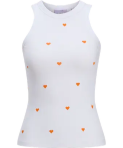 Forest rib tanktop,hvit/orange