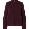 Sia Ras zipper cardigan vinrød