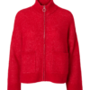 Sia ras zipper cardigan rød