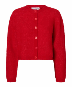 Sia ras knit cropped cardigan rød