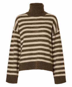 Lulu knit roller neck brun/beige