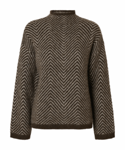 Lulu herringbone genser brun