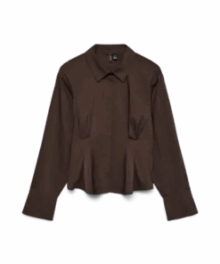 Friba cuff bluse brun