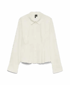 Friba cuff bluse hvit
