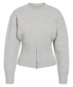Sloan o-neck zip knit lys grå