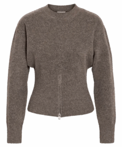 Sloan o-neck knit zip morel