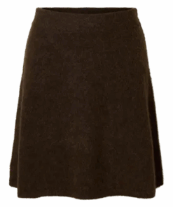 Lulu brushed knit skjørt brun