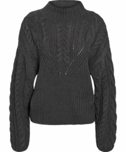 Haysa flette strikket genser grå