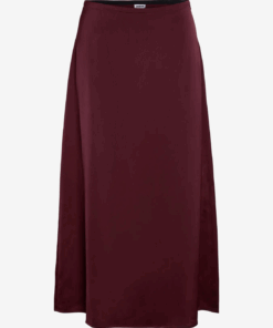 Saphira sateng skjørt vinrødt