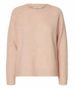 Lulu o-neck strikket genser lys rosa