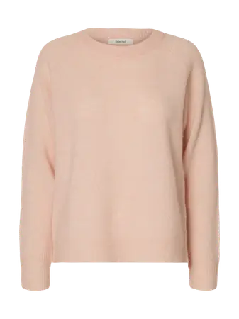 Lulu o-neck strikket genser lys rosa