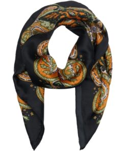 Silke skjerf sort/orange