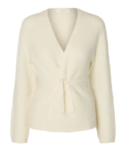 Lulu omslags cardigan hvit