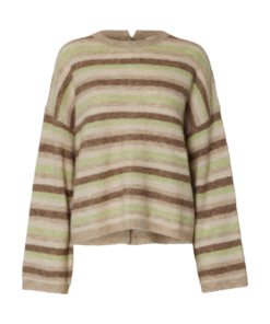 Lulu stripete genser med knapper i rygg