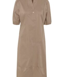 Antoinett placket kjole lys brun