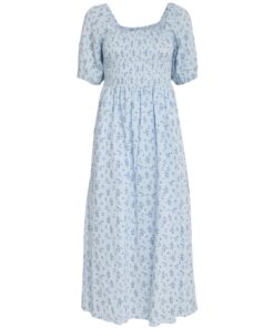 Anni kjole blå med blomster