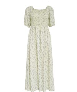 Anni kjole gul blomstrete