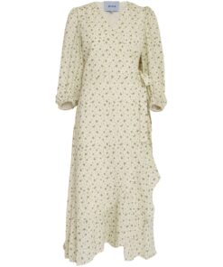 Mercine omslagskjole, grønne blomster