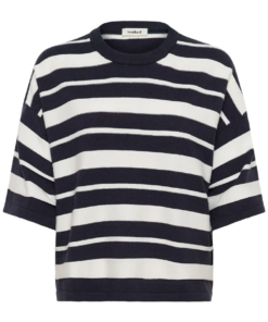 Spina boxy pullover India ink/hvit