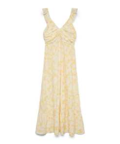 Dichte maxi kjole gule blomster