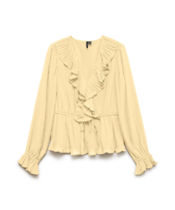 Dora frill bluse gul