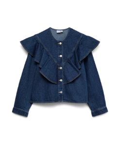 Fia frill denim skjorte