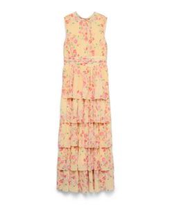 Serena lang frill kjole blomster