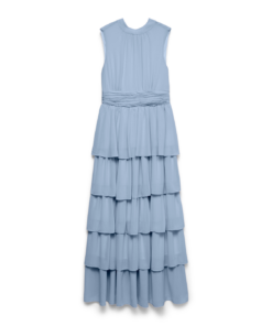 Serena lang frill kjole lys blå