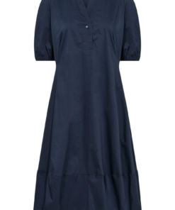 Antoinett placket kjole mørk blå