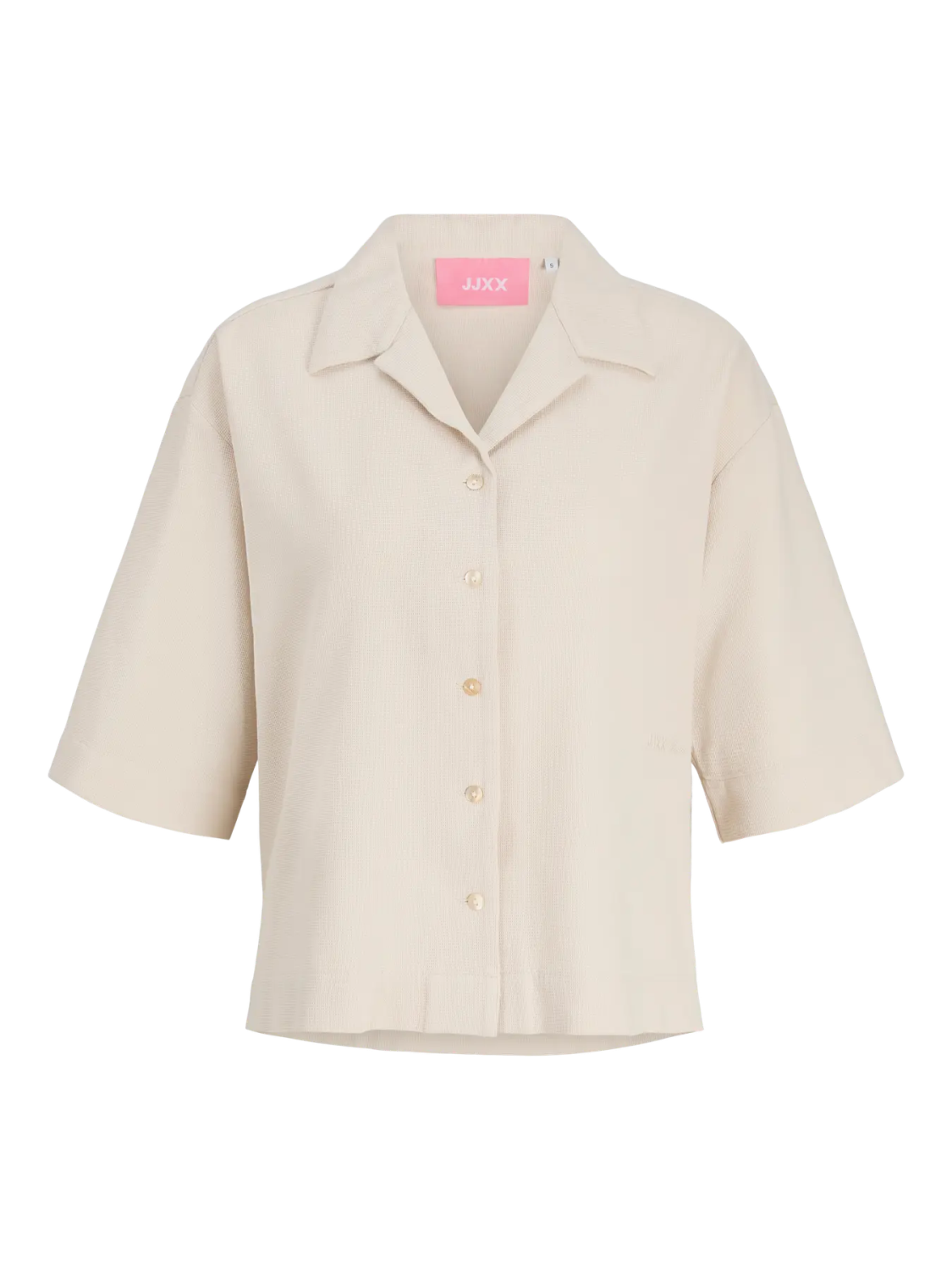 Global waffle 3/4 Resort skjorte lys grå