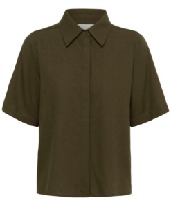 Dias boxy skjorte vevet skjorte grønn