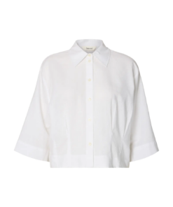 Cleo regular 3/4 cropped skjorte hvit