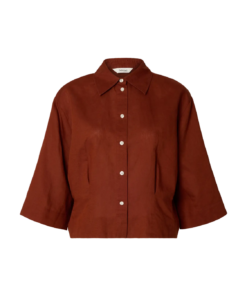 Cleo regular 3/4 cropped skjorte rød