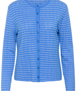Spina cardigan blå/hvit