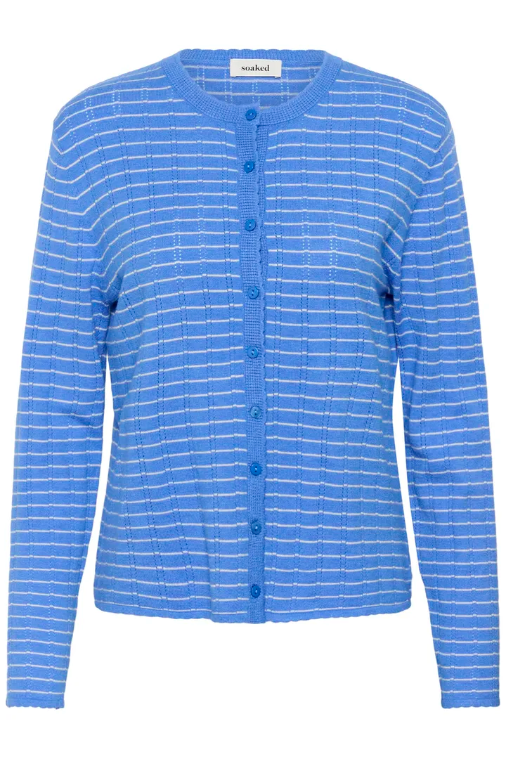 Spina cardigan blå/hvit