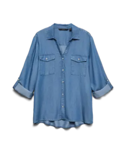 Bree loos skjorte, medium blå denim