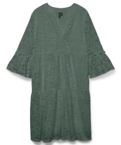 Honey lace 3/4 v-neck tunika grønn