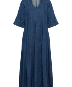 Maxy Fitted Arpa kjole vevet blå