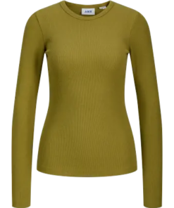 Freya ribbet t-skjorte brun