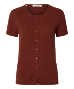 Helle pointel cardigan rust rød