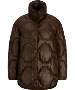Stella Shiny quilted jakke brun