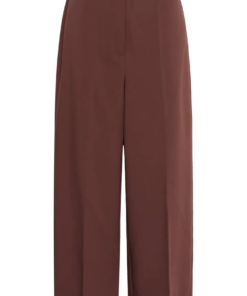 Corinne wide cropped bukse brun
