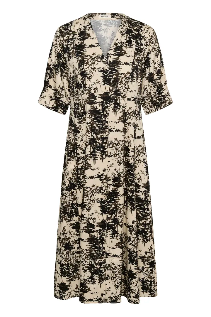 Naelle Chaman print kjole beige