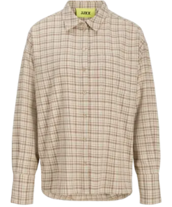 Jamie rutete flanell skjorte Beige