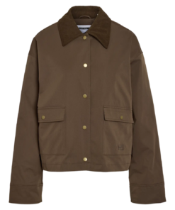Nora corduroy collar jakke brun