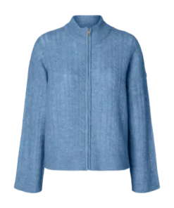 Lulu Cable Zipper cardigan turquoise