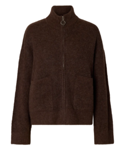 Sia Ras Zipper cardigan brun