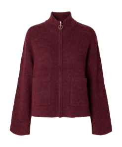 Sia Ras Zipper cardigan rød