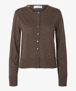 Thea merino cardigan brun
